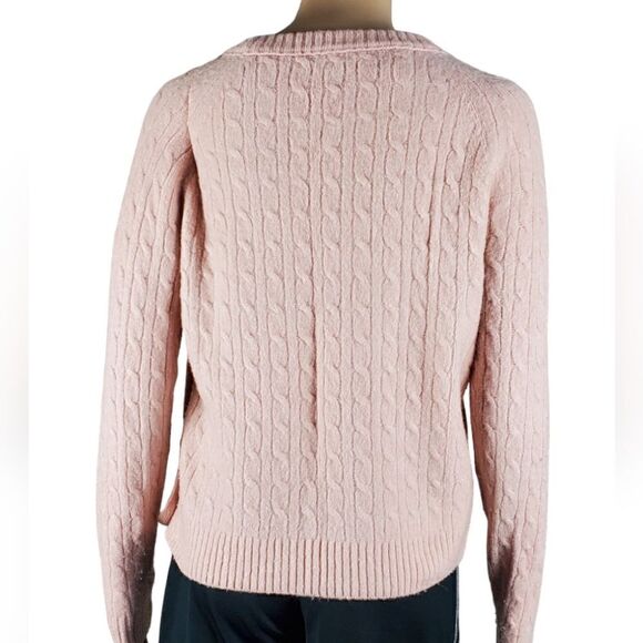 J.Crew  Blush Cable Knit Sweater with Side Buttons - Picture 2 of 6